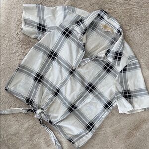 Michael Kors Black and White Checkered Shirt